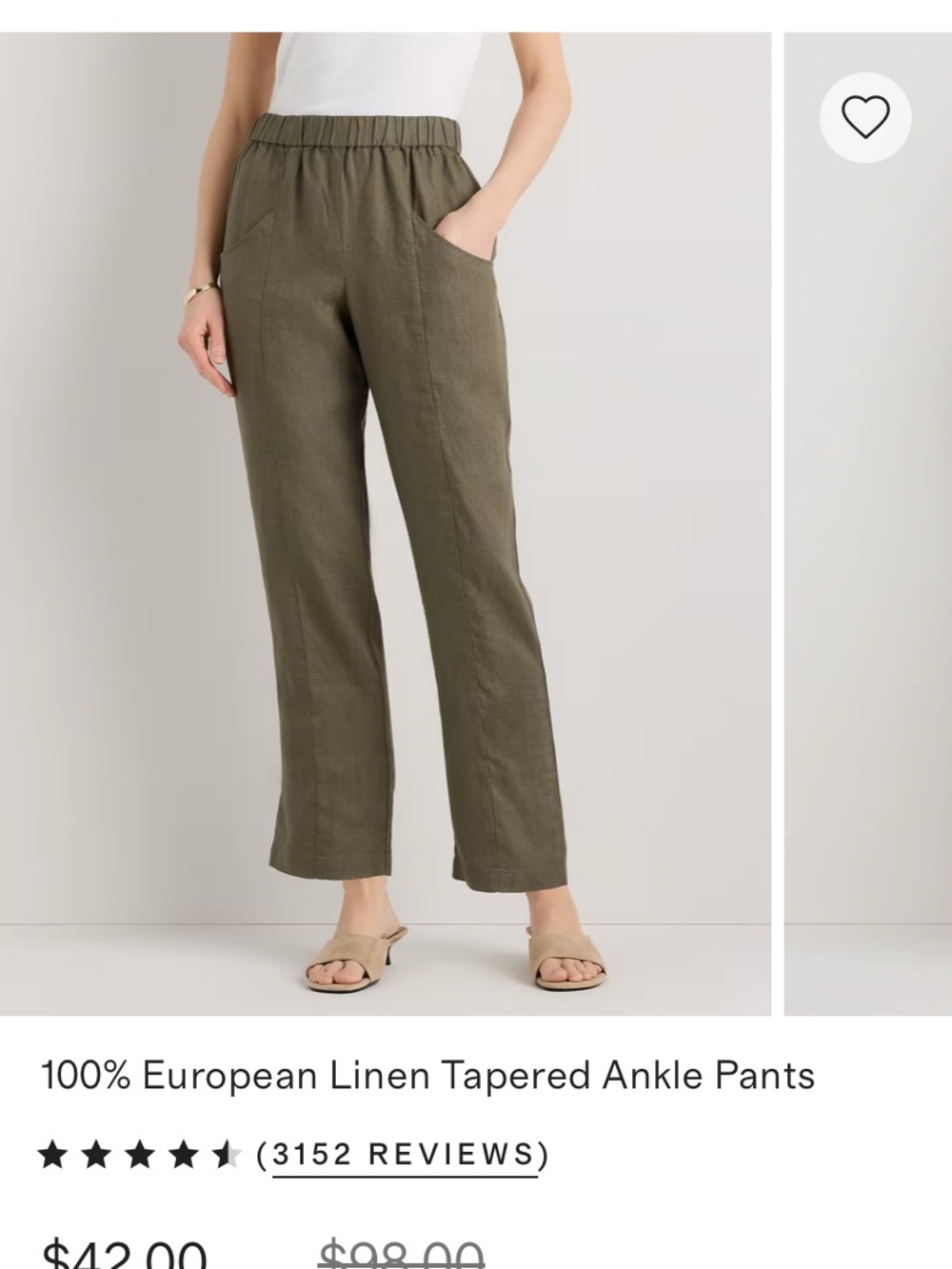 Quince 100% European Linen Tapered Ankle Pants